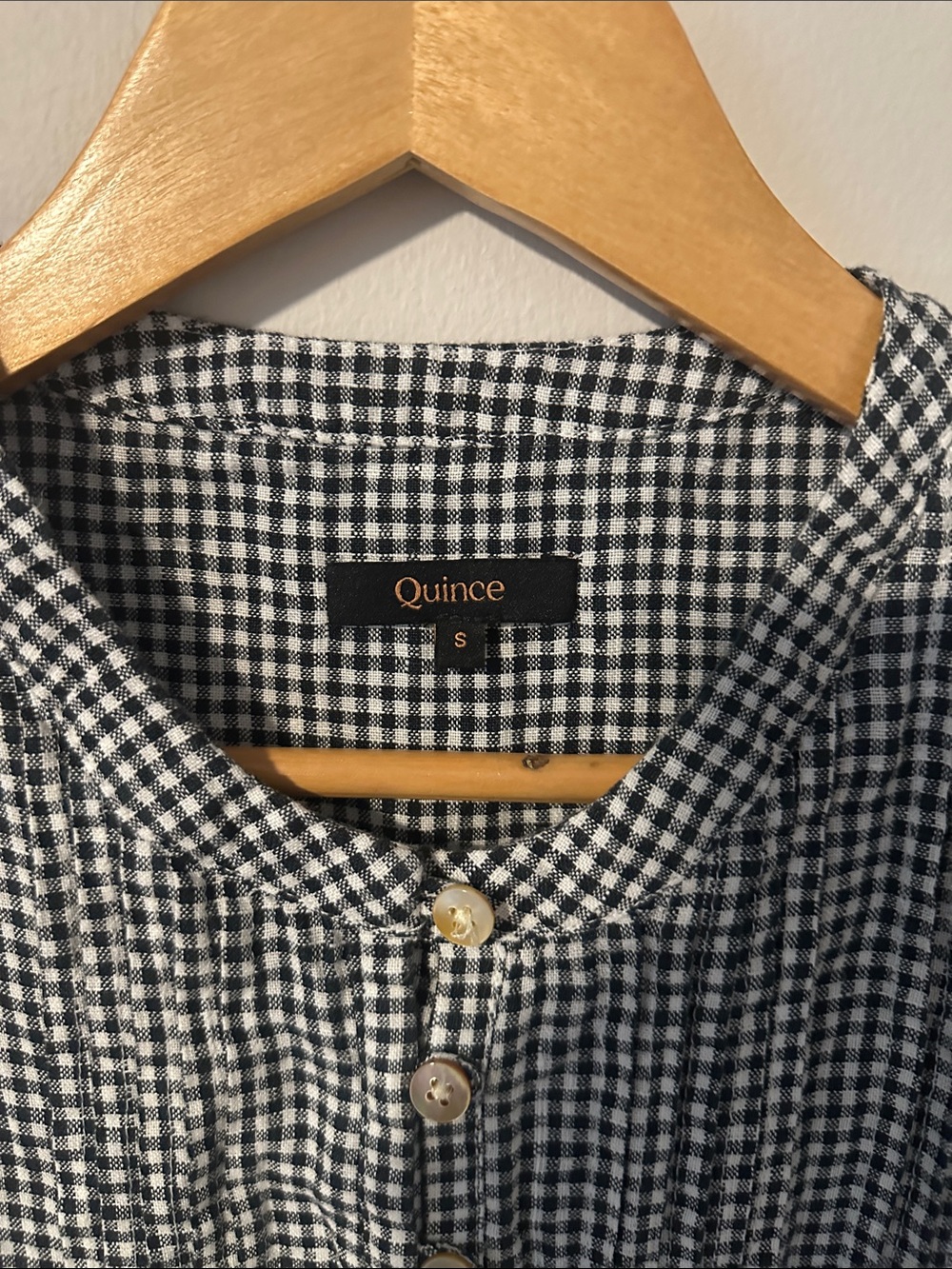 Quince Black and White Gingham Dress